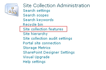 Site collection features