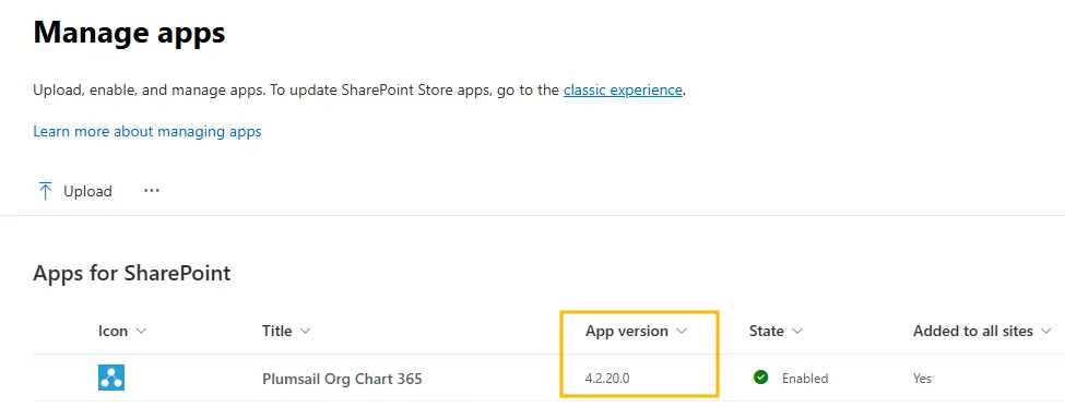 Apps list