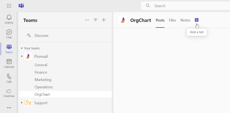 Add MS Teams tab