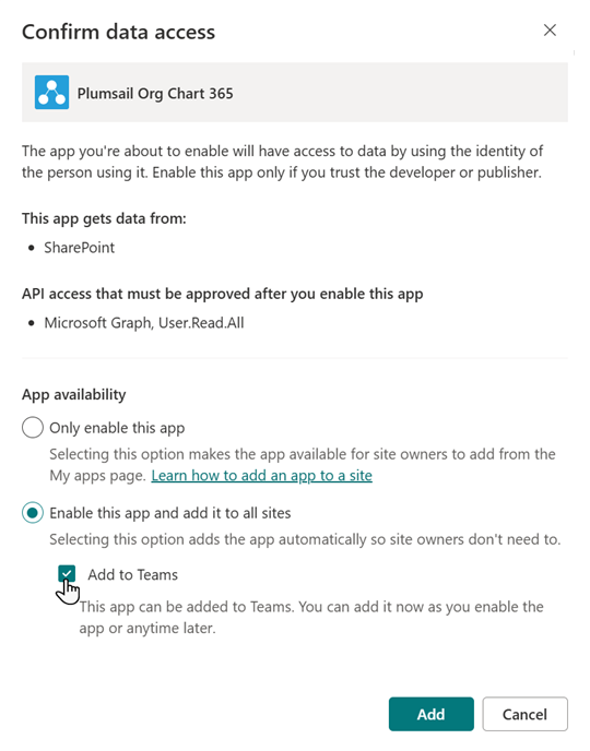 OrgChart enable app