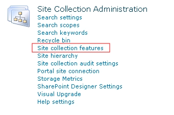 Site collection features