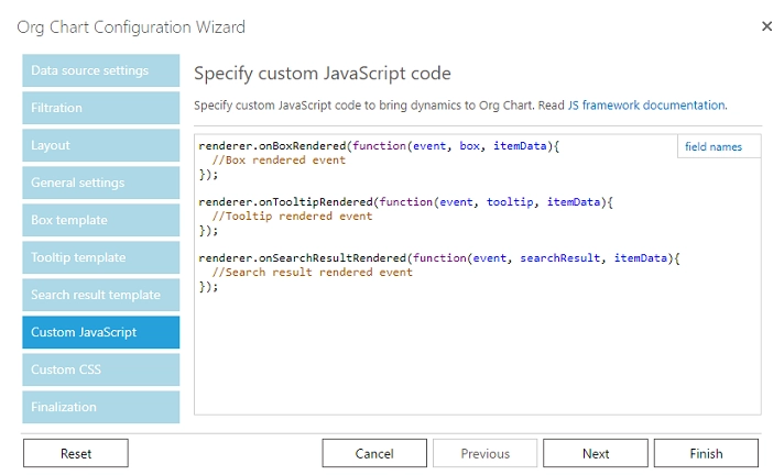 Custom javascript
