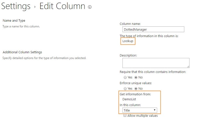 Dotted-line managers column