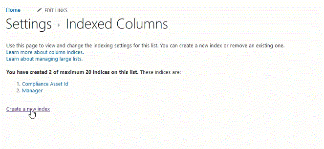 Create Index
