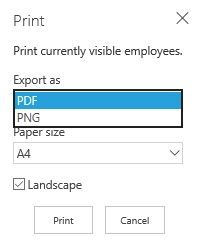 Print format