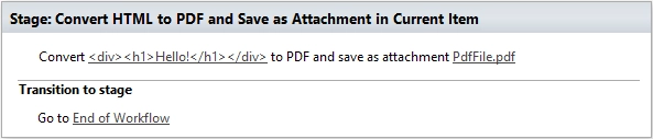 Convert HTML to PDF and Save as Attachment in Current Item