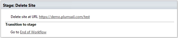 Delete site at URL