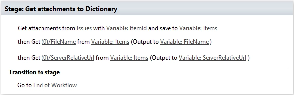 Get attachments to dictionary SharePoint Online