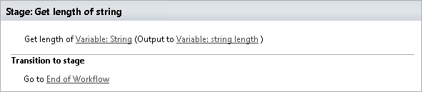 Get length of string workflow action example