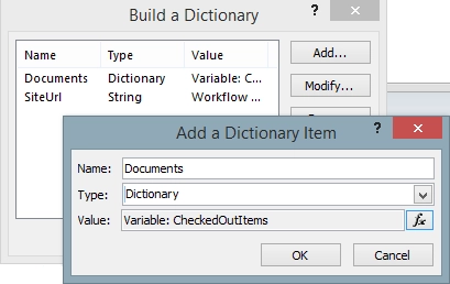 SharePoint Build a Dictionary Dynamic Value