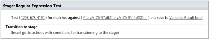 Regular expression test syntax