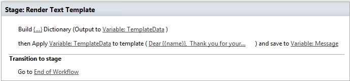 Render text template to HTML