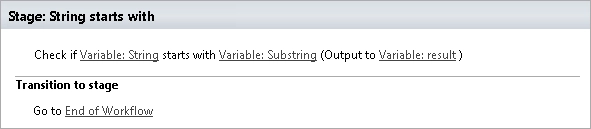 String starts with workflow action example