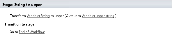 String to upper workflow action example
