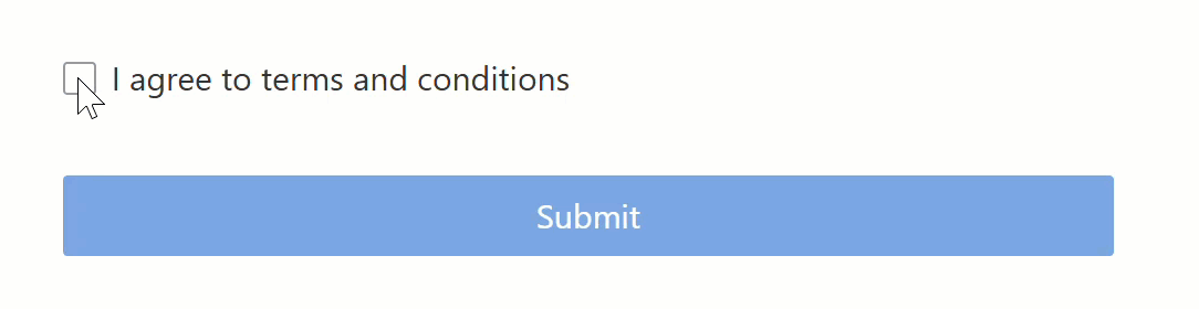 Disable submit button until checkbox is ticked