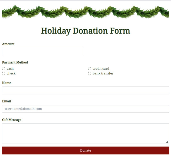 holiday-donation-form for Free Printable Donation Form Template Holiday Donation Form for Free Printable Donation Form Template