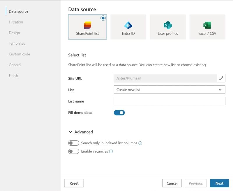 SharePoint list data source in Microsoft Teams OrgChart