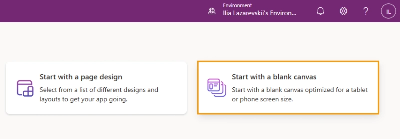 Power Apps home page