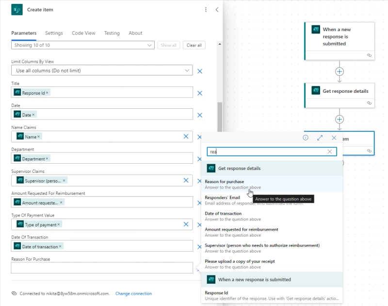 Create item in SharePoint