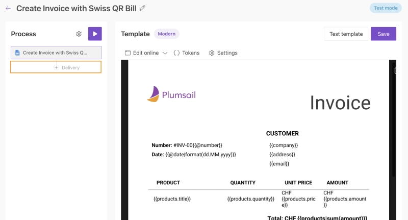 Add Plumsail Documents delivery configuration