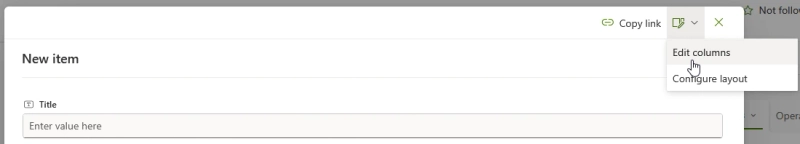 Dropdown menu to edit the native SharePoint list form