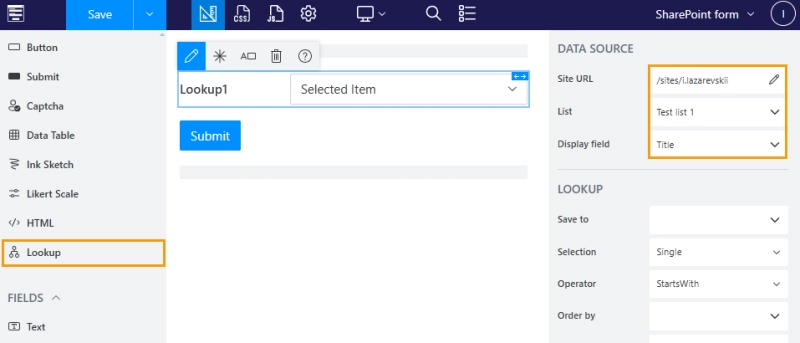Lookup control