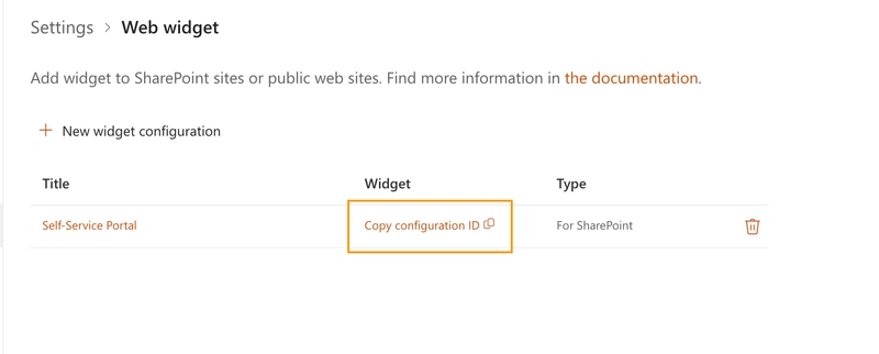Copy configuration ID