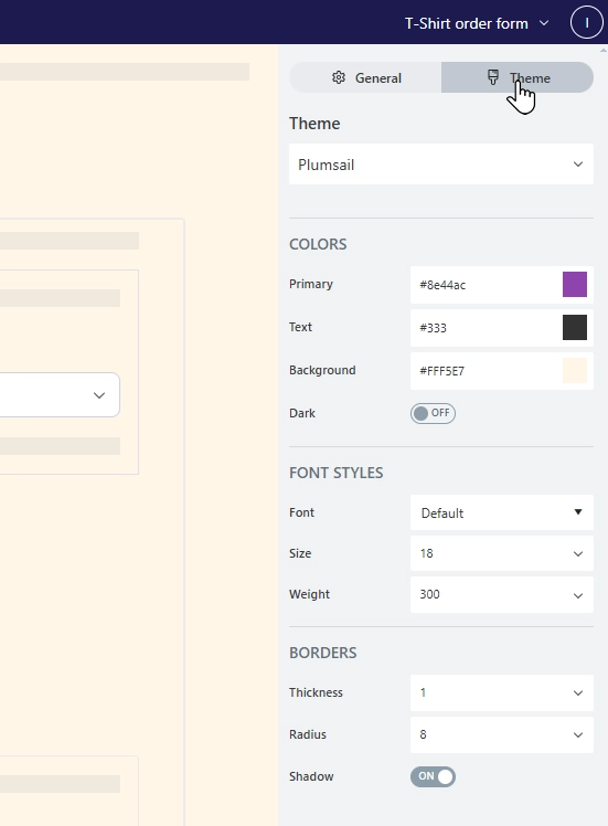 Plumsail style editor