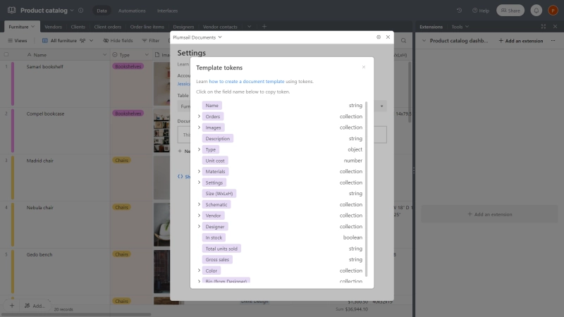 Tokens in Airtable