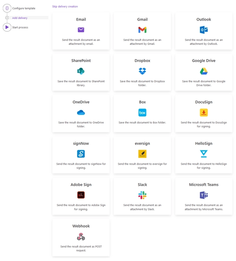 Plumsail Documents delivery options