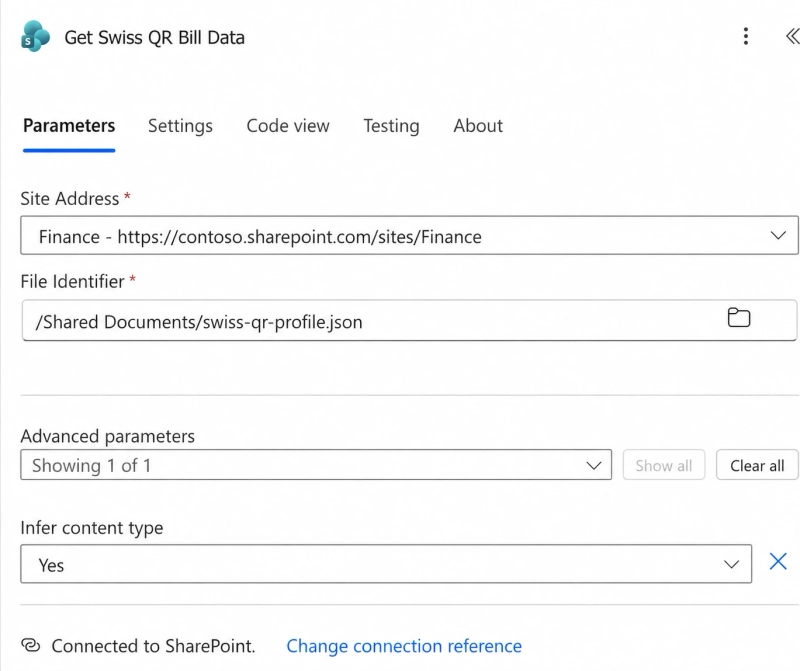 Get Swiss QR Bill Data action