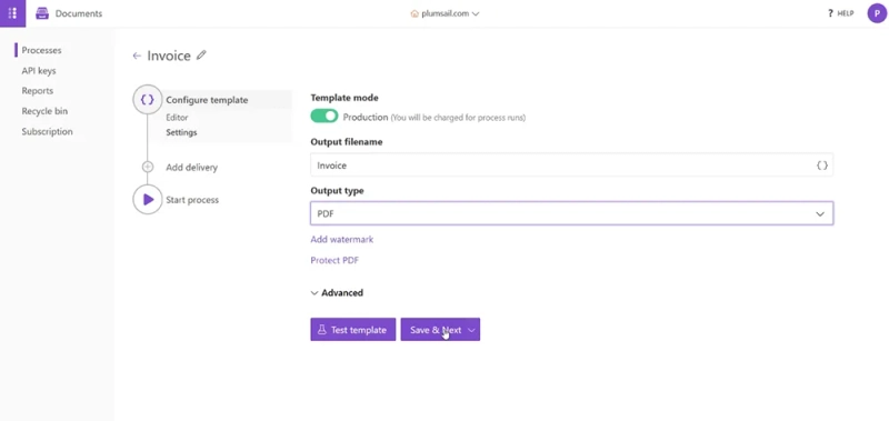 Set output settings