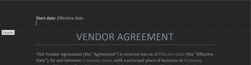 Structured document generation - placeholders in header and footer