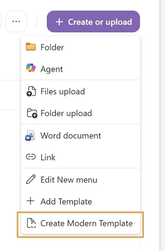 SharePoint list - Create Modern Template