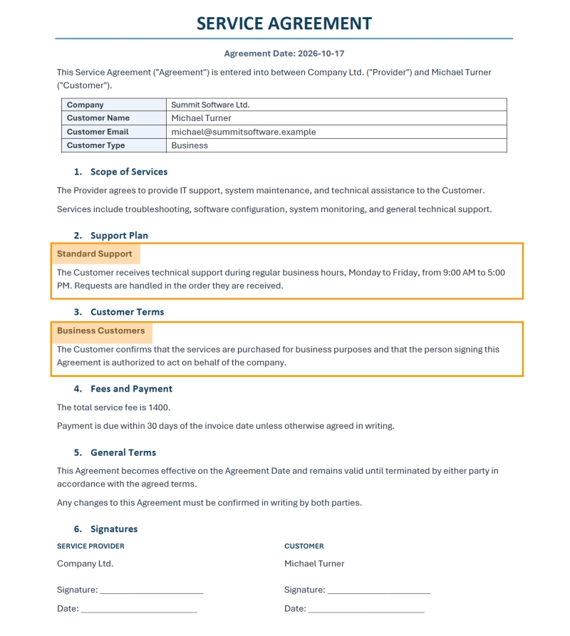 Non-EU Business customer with Standard Support