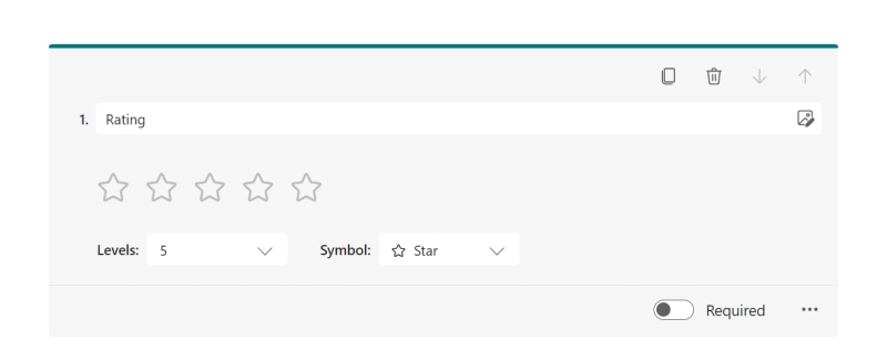 Rating field in Microsoft Forms