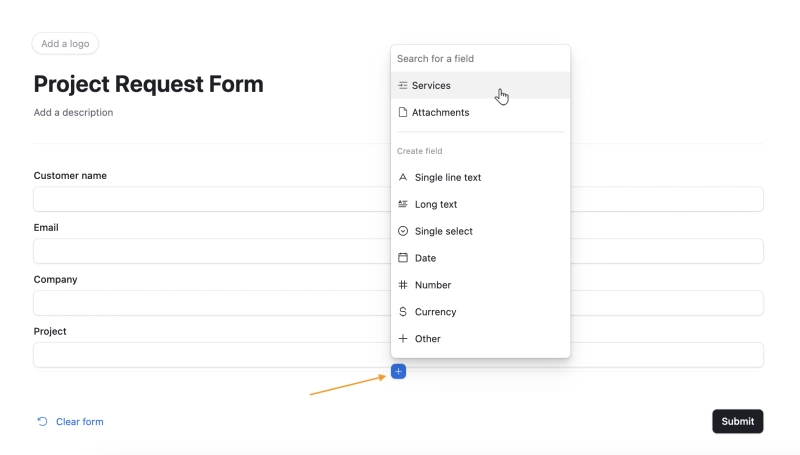 Add service field