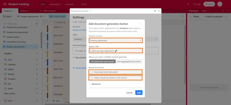 docusign airtable integration airtable add extention button