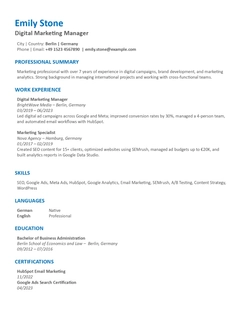 CV Template ATS friendly
