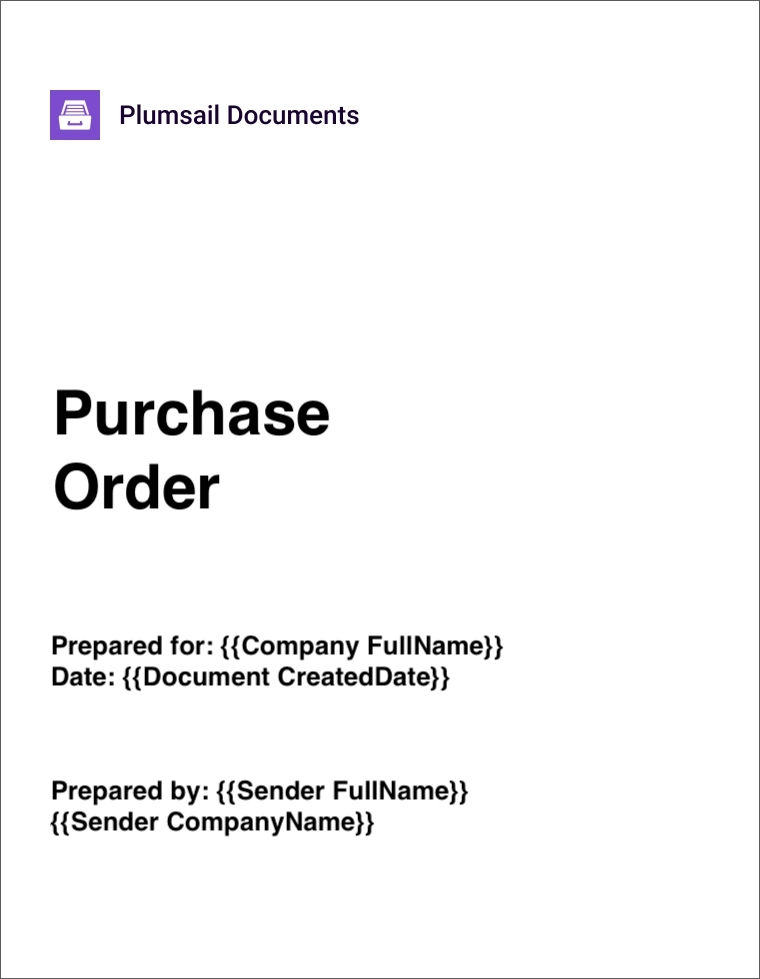 Purchase order template