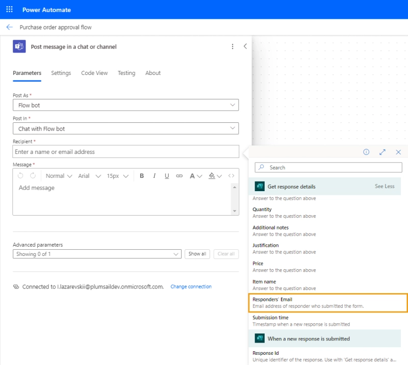 Configure a notification about the result of the approval workflow