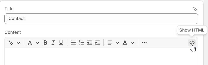 Content toolbar