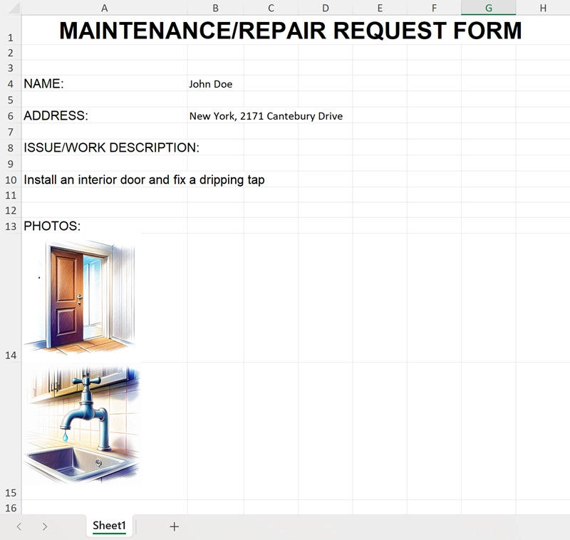 populate images into excel result