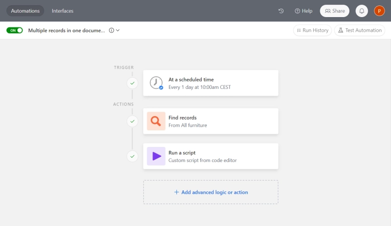 Airtable automation to print all records in one document