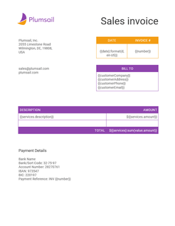 Plumsail sales invoice