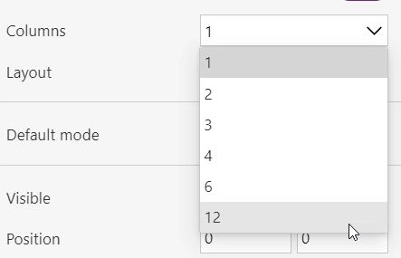 Power Apps columns