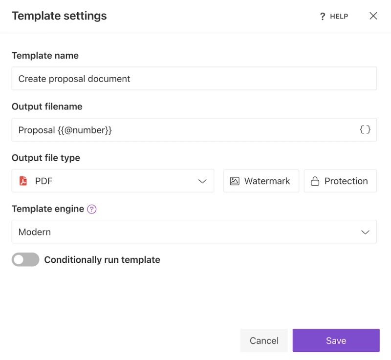 Template format and file name