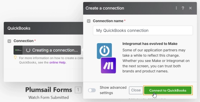 Connect QuickBooks account