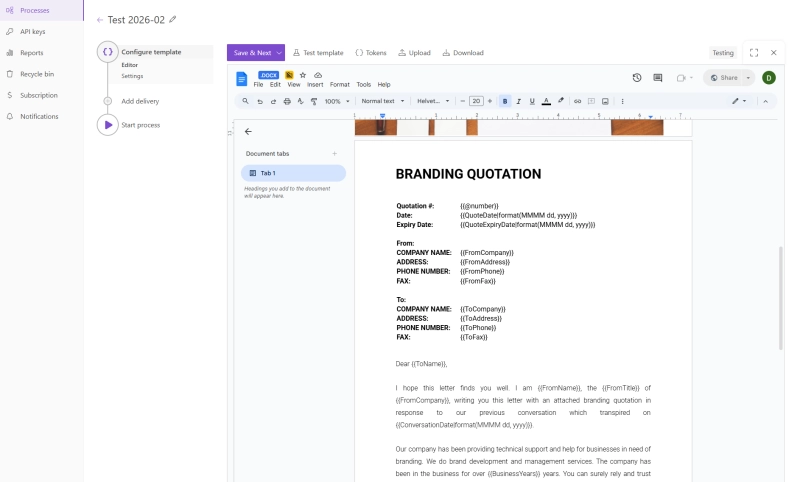 Plumsail Documents - Edit template