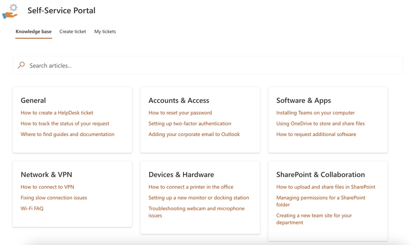 Filled Self-Service Portal